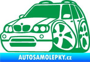 Samolepka BMW X5 karikatura levá zelená