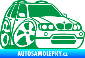 Samolepka BMW X5 karikatura pravá zelená