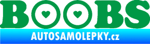 Samolepka Boobs nápis se srdíčky zelená