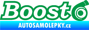 Samolepka Boost nápis s turbem zelená