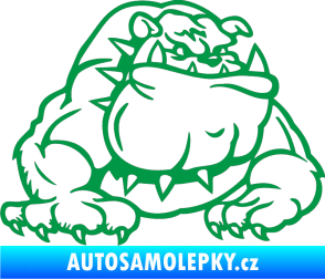Samolepka Buldog 001 pravá pes zelená