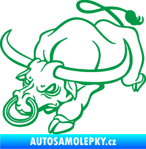 Samolepka Býk 014 levá rozzuřený zelená