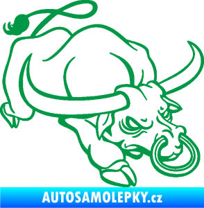 Samolepka Býk 014 pravá rozzuřený zelená