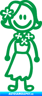 Samolepka Cartoon family slečna Hawai zelená