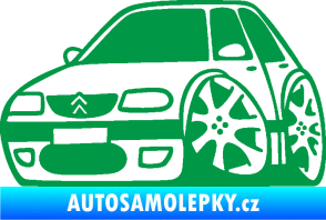 Samolepka Citroen saxo karikatura levá zelená