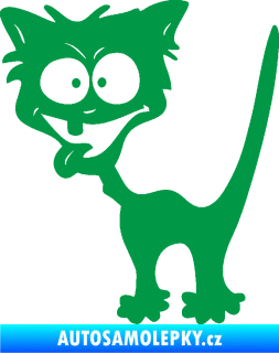Samolepka Crazy cat levá bláznivá kočka zelená