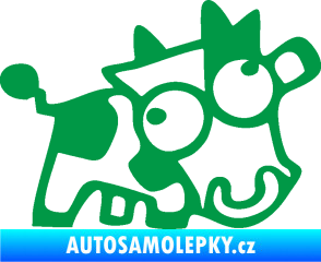 Samolepka Crazy cow pravá zelená