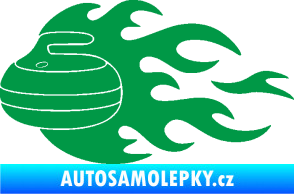 Samolepka Curling 005 levá kámen zelená