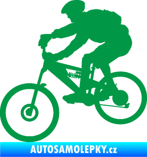 Samolepka Cyklista 009 levá horské kolo zelená