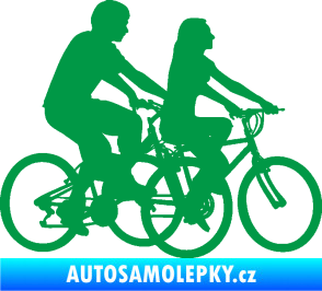 Samolepka Cyklisté 001 pravá pár zelená
