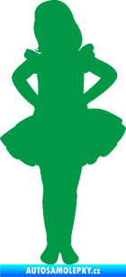 Samolepka Děti silueta 011 levá holčička tanečnice zelená