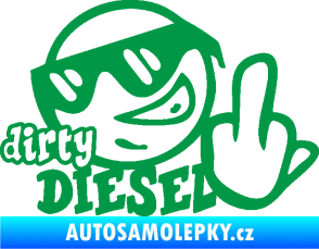Samolepka Dirty diesel smajlík zelená