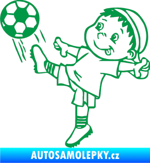 Samolepka Dítě v autě 022 levá fotbalista zelená
