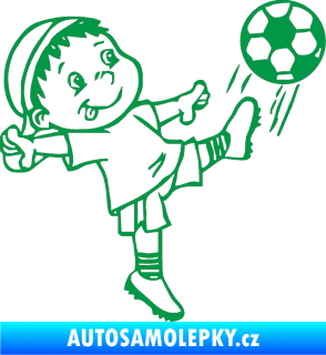 Samolepka Dítě v autě 022 pravá fotbalista zelená