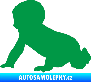 Samolepka Dítě v autě 025 levá miminko silueta zelená
