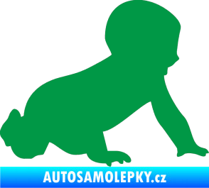 Samolepka Dítě v autě 025 pravá miminko silueta zelená