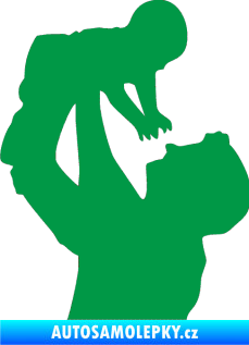 Samolepka Dítě v autě 026 levá miminko v náruči zelená