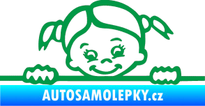 Samolepka Dítě v autě 030 pravá malá slečna hlavička zelená