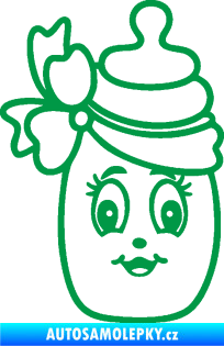 Samolepka Dítě v autě 062 levá kojenecká lahvička zelená