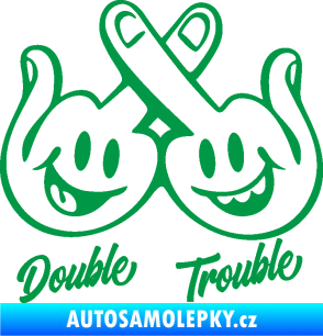 Samolepka Double trouble smajlíci f*ck zelená