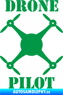 Samolepka Drone pilot  nápis  zelená