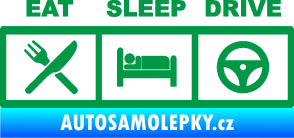 Samolepka Eat, sleep, drive 001 s nápisem zelená