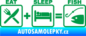 Samolepka Eat sleep fish zelená