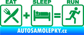 Samolepka Eat sleep run zelená