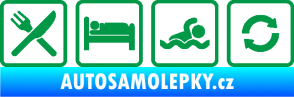 Samolepka Eat sleep swimming repeat plavání zelená