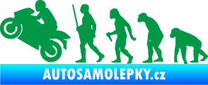 Samolepka Evoluce 004 levá motorkář zelená