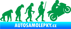 Samolepka Evoluce 004 pravá motorkář zelená