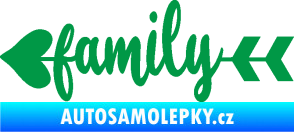 Samolepka Family 003 nápis se šípem zelená