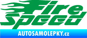 Samolepka Fire speed nápis s plameny zelená