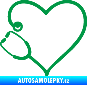 Samolepka Fonendoskop 002 levá  zdravotní sestřička zelená
