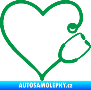 Samolepka Fonendoskop 002 pravá  zdravotní sestřička zelená