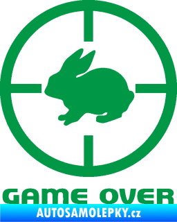 Samolepka Game over lov zajíce zelená