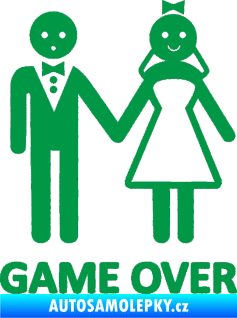 Samolepka Game over varianta svatba zelená