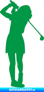 Samolepka Golfistka 014 pravá zelená
