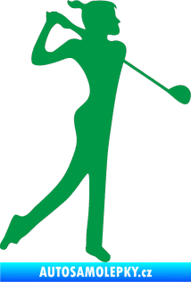 Samolepka Golfistka 016 pravá zelená