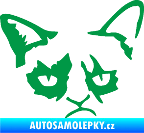 Samolepka Grumpy cat 001 pravá zelená