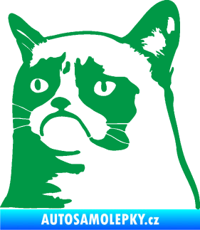 Samolepka Grumpy cat 002 levá zelená