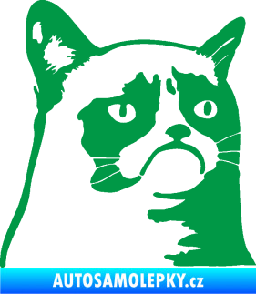 Samolepka Grumpy cat 002 pravá zelená
