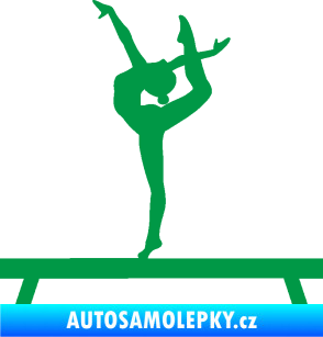 Samolepka Gymnastka 003 levá kladina zelená