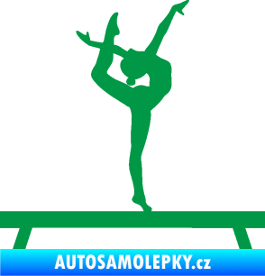 Samolepka Gymnastka 003 pravá kladina zelená