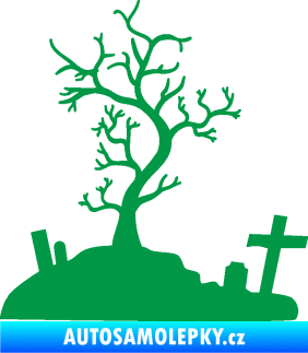 Samolepka Halloween 019 levá hřbitov zelená