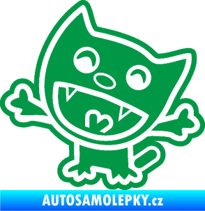 Samolepka Happy cat 002 levá šťastná kočka zelená