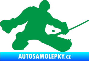 Samolepka Hokejista 015 pravá brankář zelená