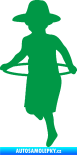 Samolepka Hula Hop 001 levá dítě s obručí zelená