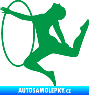 Samolepka Hula Hop 002 levá gymnastka s obručí zelená