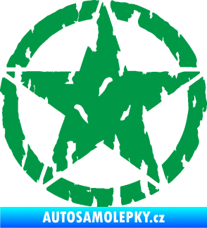 Samolepka Hvězda Army 010 potrhaná zelená